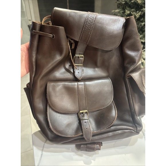 Handbags - brown leather backpack Made I'm Greece